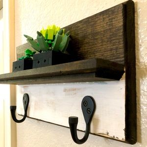 Farmhouse Style Custom Wooden Handmade keys/hat/cost rack